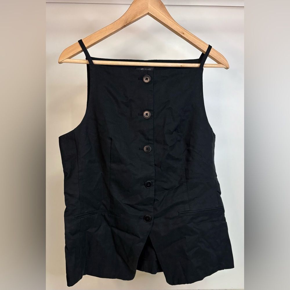 NWT Madewell Black Button-Down vest - sz 8 - Picture 4 of 6